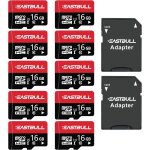 Micro sd 16 go lot de 10 cartes, cartes m�moire sd 16 go, vid�o full hd 90 mo / s uhs - i u1 micro sdhc ...