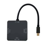 Mini adaptateur dp vers vga / hdmi / dvi 4k x 2k, convertisseur 3 en 1, mini displayport vers vga / hdmi ...
