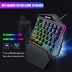 Mini clavier mcanique filaire  une main, 1. 6m, 35 touches, rtro clairage, accessoire pour ordinateur ...