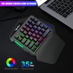 Mini clavier mécanique filaire rétro éclairé, une main, pour gamer, ergonomique, pour pubg Mini clavier mécanique filaire rétro éclairé, une main, pour gamer, ergonomique, pour pubg
