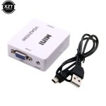 Mini convertisseur hdmi vga2, vga  hd 1080p, avec connecteur adaptateur audio analogique pour ordinateur ...