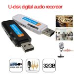 Mini enregistreur audio num�rique u - disk, cl� usb 3. 0, support maximum 32 go, carte m�moire