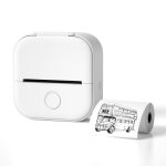 Mini imprimante portable bluetooth pour etiquettes et photos rose blanc yonis
