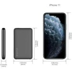 Mini power bank avec c�bles int�gr�s, batterie externe 5000mah, chargeur portable pour iphone 15 / 14, ...