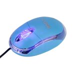Mini souris filaire optique avec molette de d�filement et led lumi�re bleu de soongo
