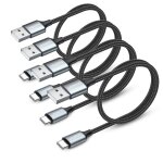 Mini usb c, lot de 4 cable usb c 50cm charge rapide 3a et synchro cable type c en nylon tress� cable ...