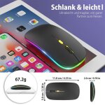 Mise � jour de la souris pc sans fil led rechargeable silencieuse sans fil souris pour ordinateur portable ...