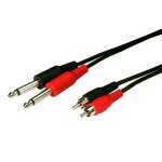 Monacor 06. 4970 cble audio 2x rca mle / 2x jack 6. 3mm - 1. 5m