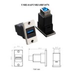 Montage sur panneau  vis rectangulaire en alliage de zinc, adaptateur de connecteur compatible hdmi, ...