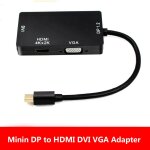 Comme montr - 3 en 1 mini displayport dp vers hdmi vga dvi adaptateur 4k mle  femelle cble de port ...
