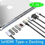 Mst hub usb c station d'accueil 2x hdmi pour accessoires d'ordinateur portable macbook pro air mac hp ...