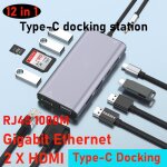Mst hub usb c station d'accueil 2x hdmi pour accessoires d'ordinateur portable macbook pro air mac hp ...