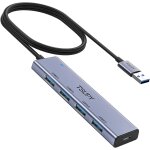 Multi hub usb 3. 0, 5 gbit / s, 120cm long cable hub, botier en aluminium port usb multiple pour pc, ...