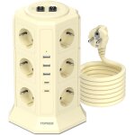 Multiprise avec 2 interrupteur, 12 prises multiprise electrique avec 3 usb a & 2 usb c, 4000w / 16a, ...