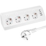 Multiprise 2m, 8 en 1 multiprise electrique avec interrupteur, 4 prises + 4 ports usb (2x usb - c, 2x ...