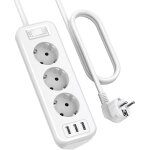 Multiprise 3 prises avec 3 ports usb, multiprise d'angle multifonction avec interrupteur, multiprise ...