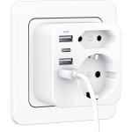 Multiprise avec 3usb c(3. 4a), prise avec usb secteur, prise electrique avec usb, multi prise multiple ... Multiprise avec 3usb c(3. 4a), prise avec usb secteur, prise electrique avec usb, multi prise multiple ...