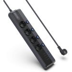 Multiprises 4 voies commutable multiprises bande d'alimentation avec 4 parasurtenseurs usb et 900j et ...