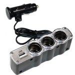 Multiprise allume - cigare, rpartiteur doubleur 3x prises + usb allume - cigare voiture