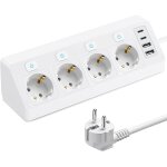 Multiprise d'angle  4 prises avec interrupteurs, 2 usb et 2 type - c, multiprise d'angle avec parasurtenseur, ...
