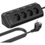 Multiprise d'angle avec usb et 2 types c, multiprise electrique 4 prises avec interrupteurs individuels, ... Multiprise d'angle avec usb et 2 types c, multiprise electrique 4 prises avec interrupteurs individuels, ...