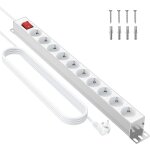 Multiprise electrique 10 prises, multiprise parafoudre 1050j, prise multiple et interrupteur, 1. 8m rallonge ...