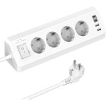 Multiprise electrique, multiprise parasurtenseurs 4 prises avec 2 ports usb a + 2 ports usb c, prise ...