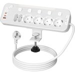 Multiprise electrique de table, angle multiprise de bureau 6 prises, pd20w prise multiple avec interrupteur, ...