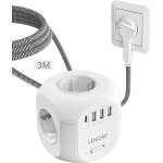 Multiprise avec interrupteur cube secteur 4 prises, 3 usb et 1 type c, multiprise usb parafoudre et 4 ...