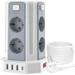 Multiprise avec interrupteur, tour multiprise 8 prises et 4 usb, multiprise usb parafoudre et 4 interrupteurs ...
