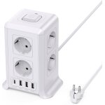Multiprise avec interrupteur, tour multiprise 8 prises et 4 usb, multiprise parafoudre et surtension ...