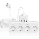 Multiprise murale avec interrupteur, multiprise avec usb - c et usb - a, commutable individuellement, ...