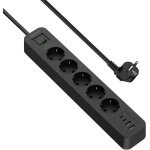 Multiprise parasurtenseurs usb 4 prises avec 2 ports usb a + 2 ports usb c chargeur (5v3, 4a) multiprises ...