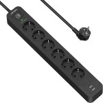 Multiprise parasurtenseurs usb 4 prises avec 2 ports usb a + 2 ports usb c chargeur (5v3, 4a) multiprises ...