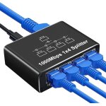 Multiprise rj45, switch ethernet 1 � 4 1000mbps, r�partiteur ethernet gigabit pour les ordinateurs, les ...