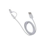 Muvit double connectique - c�ble de chargement / de donn�es - micro - usb de type b, lightning m�le pour ...
