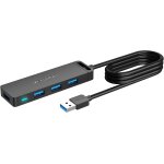 Naeryut - hub usb 3. 0 - 4 - port 100cm multi usb data hub ultra fin avec power pour macbook ordinateur ...