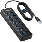 Naeryut - hub usb 3. 0 superspeed avec ligne de 1 m, rpartiteur 7 ports avec interrupteurs d'alimentation ...