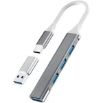 Naeryut - hub usb c, 4 ports mini usb avec adaptateur usb c vers usb, concentrateur d'extension usb c ...