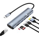 Naeryut - hub usb c 7 en 1 ethernet multiport, compatible avec macbook pro / air, chromebook, dell xps, ...