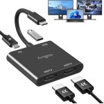 Naeryut - splitter hdmi, usb c vers dual hdmi adapter 4k@60hz, switch hdmi 2 sorties, 2 ports hdmi 4k, ...