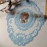 Nappe ronde en dentelle brodée, couverture de table à manger, serviette de table élégante, décoration ... Nappe ronde en dentelle brodée, couverture de table à manger, serviette de table élégante, décoration ...