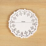 Napperon rond en dentelle blanche, 100 pices, dessous de plat en papier, tapis  gteau en dentelle, ...