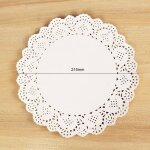 Napperon rond en dentelle blanche, 100 pices, dessous de plat en papier, tapis  gteau en dentelle, ...