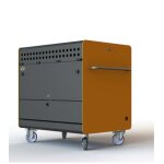 Chariot de charge scuris pour 40 appareils modle v3 en acier loxbox orange