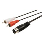 Nedis - cble audio - din 5 broches mle pour rca mle - 1 m - noir - rond