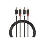 Nedis - c�ble audio - rca m�le pour rca m�le - 10 m - anthracite - rond