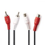 Nedis - rallonge de câble audio - rca mâle pour rca femelle - 5 m - noir - rond Nedis - rallonge de câble audio - rca mâle pour rca femelle - 5 m - noir - rond
