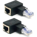 Nfgr - - lot de 2 adaptateurs ethernet rj45 couds a 90 degrs rj45 8p8c mle vers femelle cat5e cat6 ...
