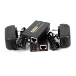 Noir - 100m hd 1080p utp extendeur vga rj45 1x1 rpartiteur avec 3. 5mm audio rj45 / cat5e / 6 cble ...